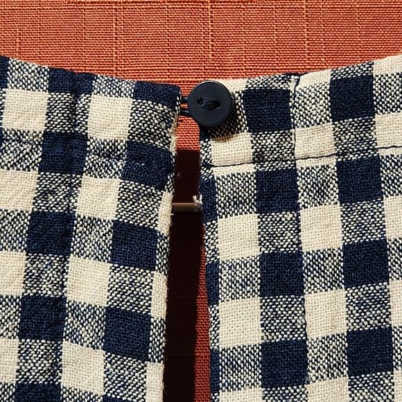 Old Navy Gingham Dress Womens XL Blue White Mini Linen Blend Cottagecore NWT - Picture 8 of 10